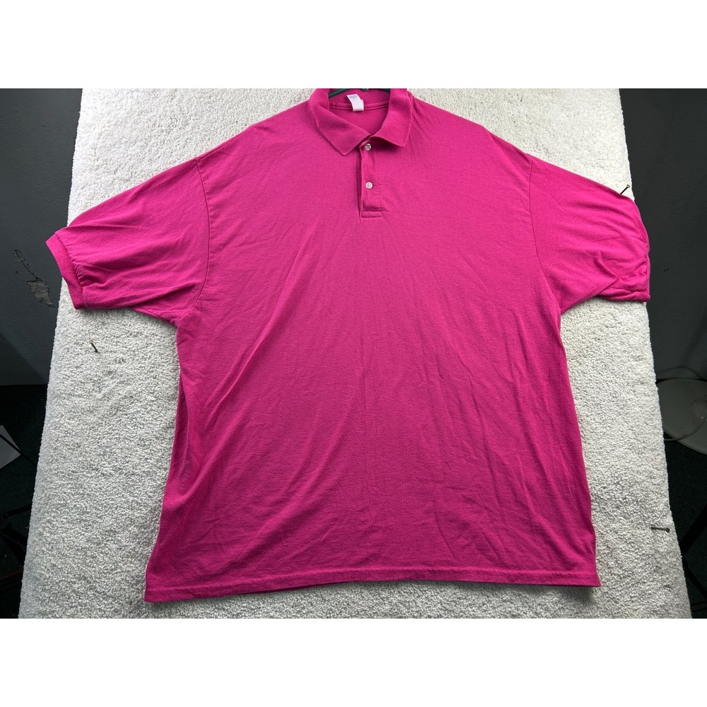 Jerzees Men's‎ Polo Shirt 2XL Pink Cotton Polyester Blend